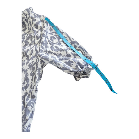 Medium Short Sleeve Gray and White Maxi Dress - Picture 7 of 7